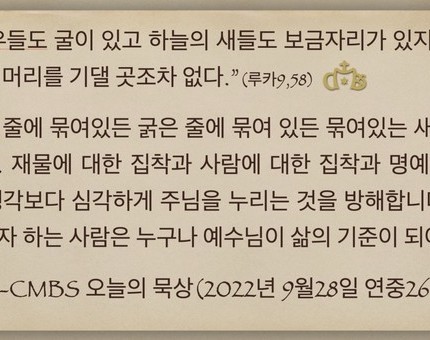 [오늘의 묵상] 2022.09.28