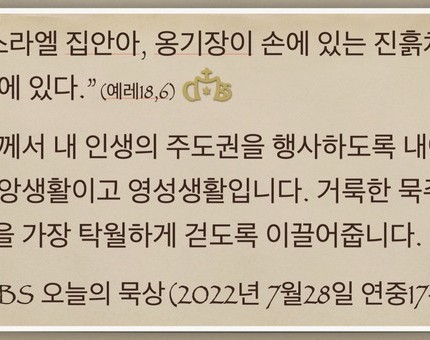 [오늘의 묵상] 2022.07.28