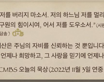 [오늘의 묵상] 2022.11.03