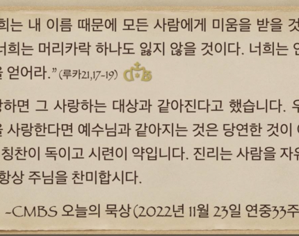 [오늘의 묵상] 2022.11.23