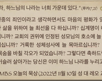 [오늘의 묵상] 2022.11.10