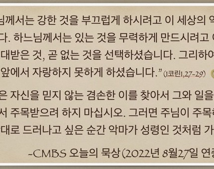 [오늘의 묵상] 2022.08.27