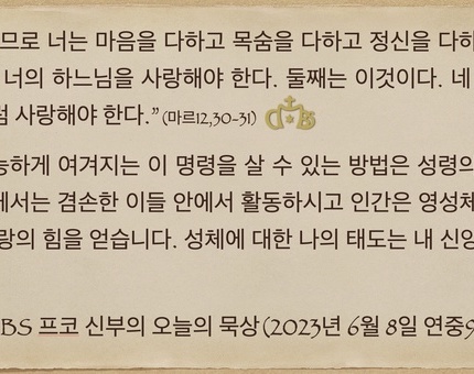 2023년 6월 8일 프코신부의 오늘의 묵상