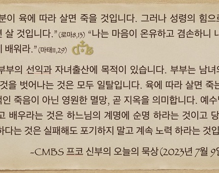  2023년 7월9일 프코신부의 오늘의 묵상