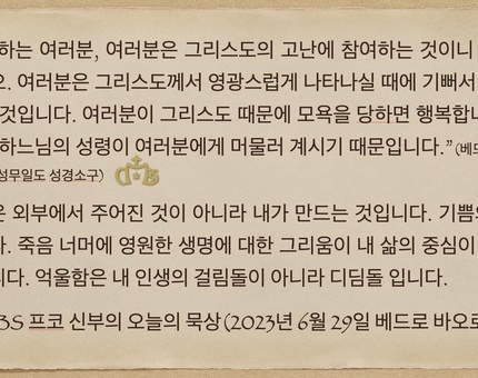 2023년 6월 29일 프코신부의 오늘의 묵상