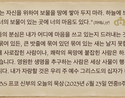 2023년 6월 23일 프코신부의 오늘의 묵상